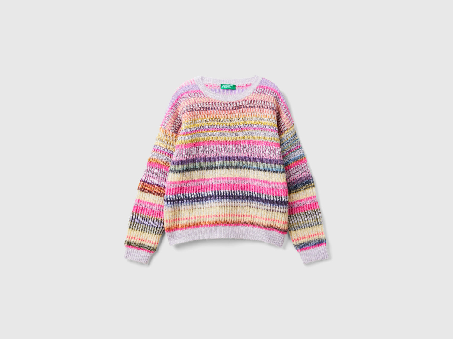 Maglia jacquard a righe da bambina multi-color | Benetton Outlet
