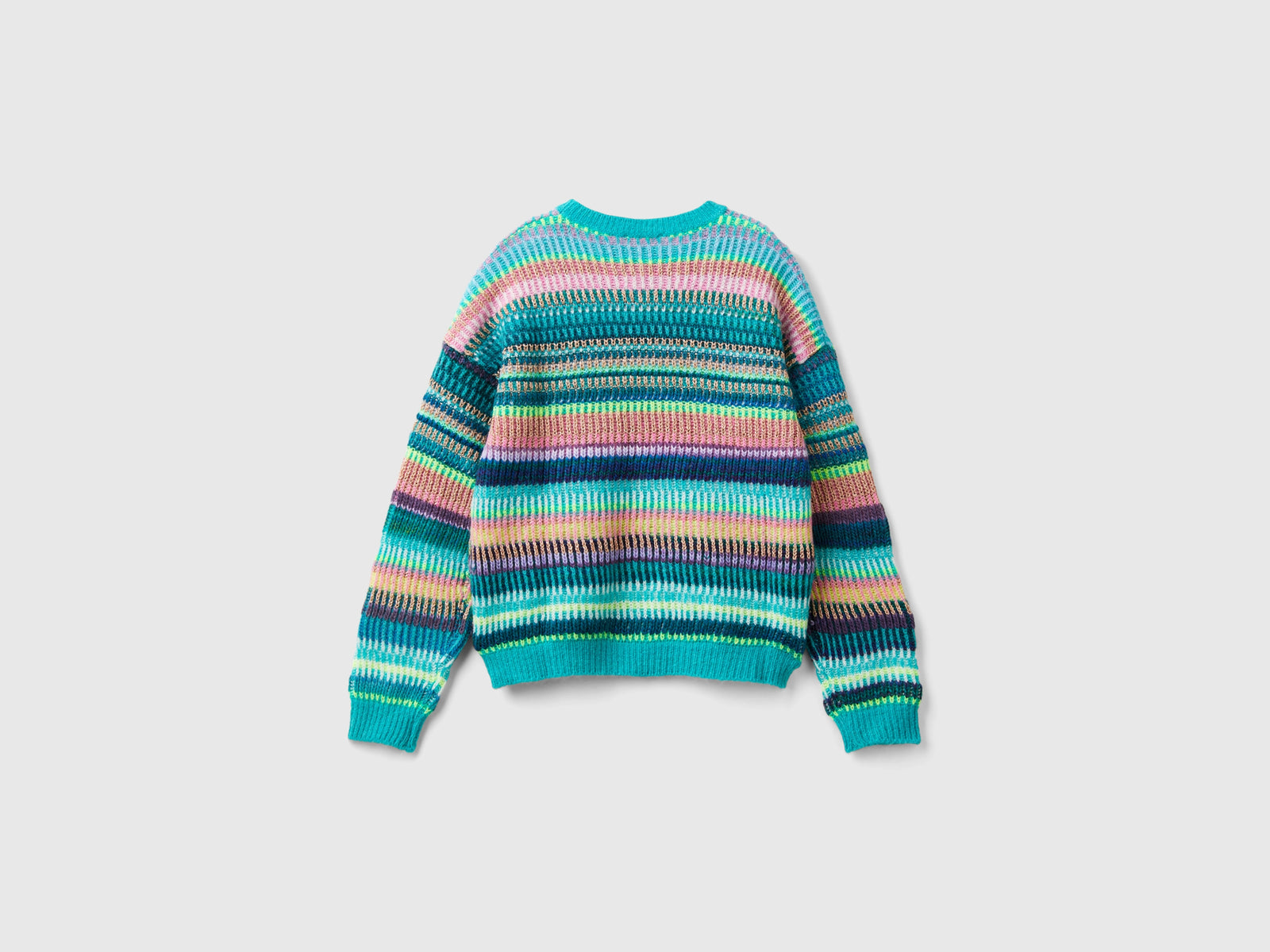 Maglia jacquard a righe da bambina multi-color 2 | Benetton Outlet