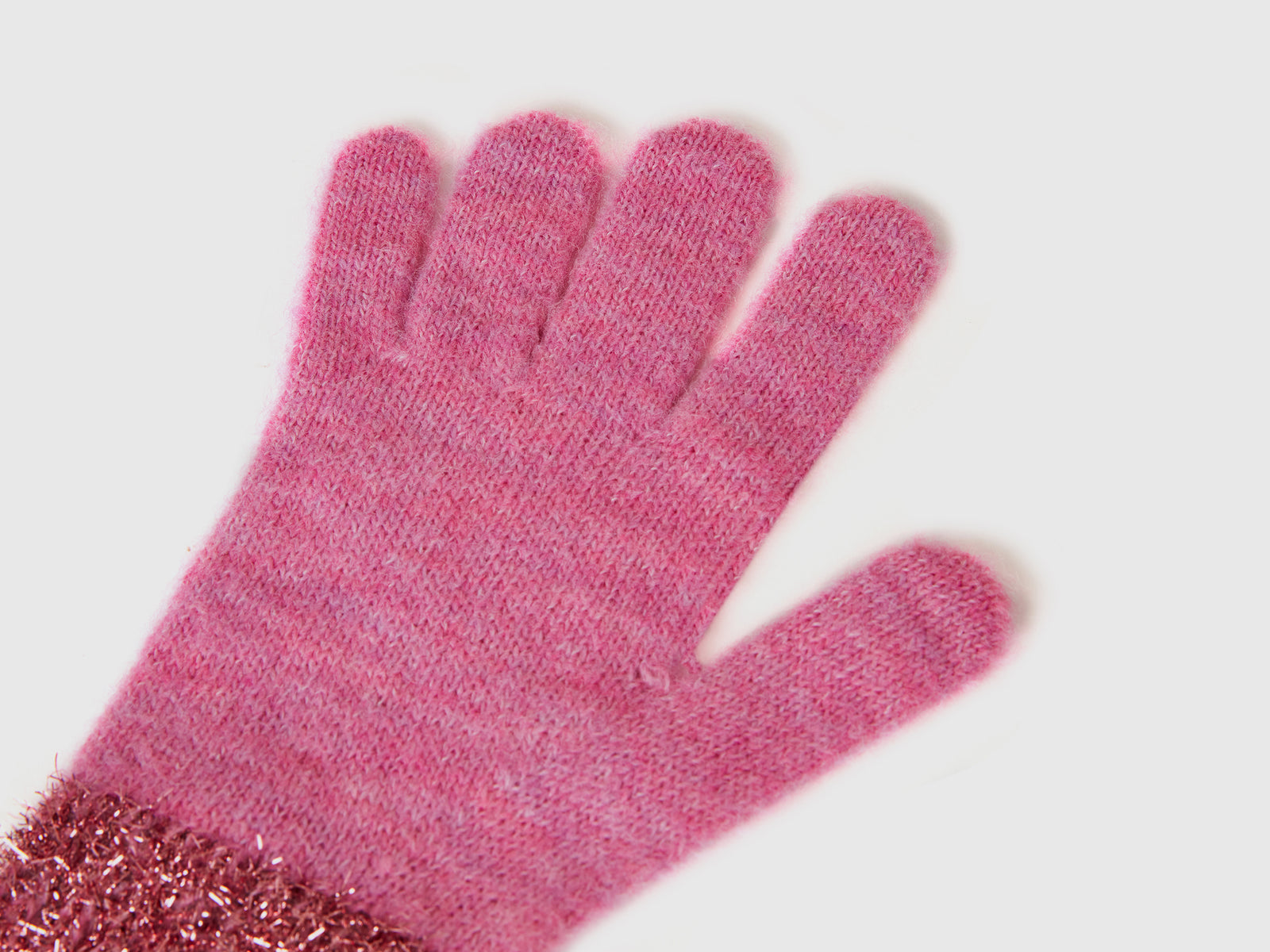 Gloves with lurex da bambina rosa 2 | Benetton Outlet
