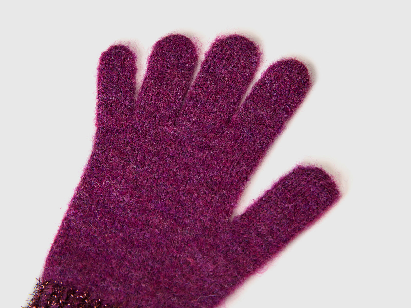Gloves with lurex da bambina malva 2 | Benetton Outlet