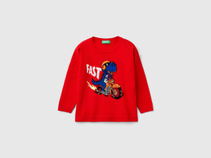 Maglia con intarsio dinosauro