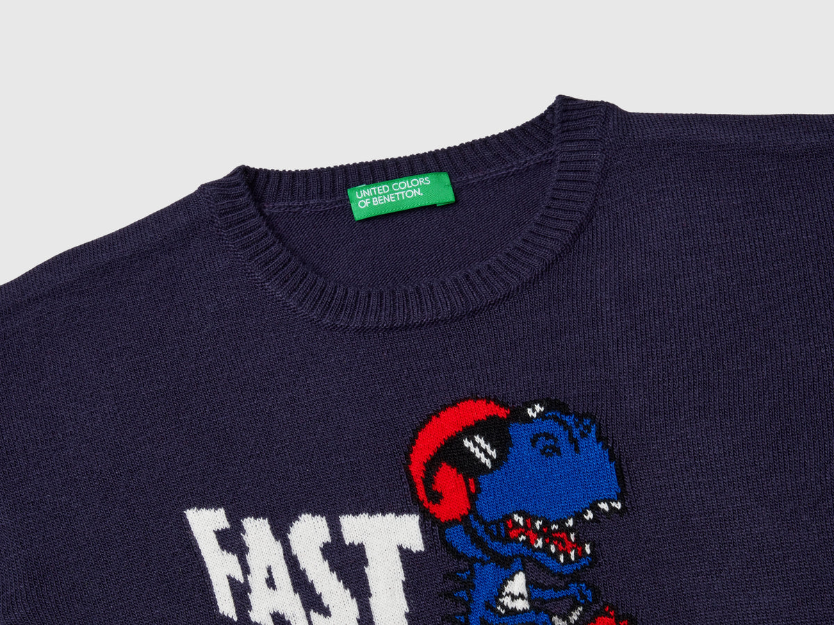 Maglia con intarsio dinosauro