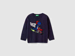 Maglia con intarsio dinosauro
