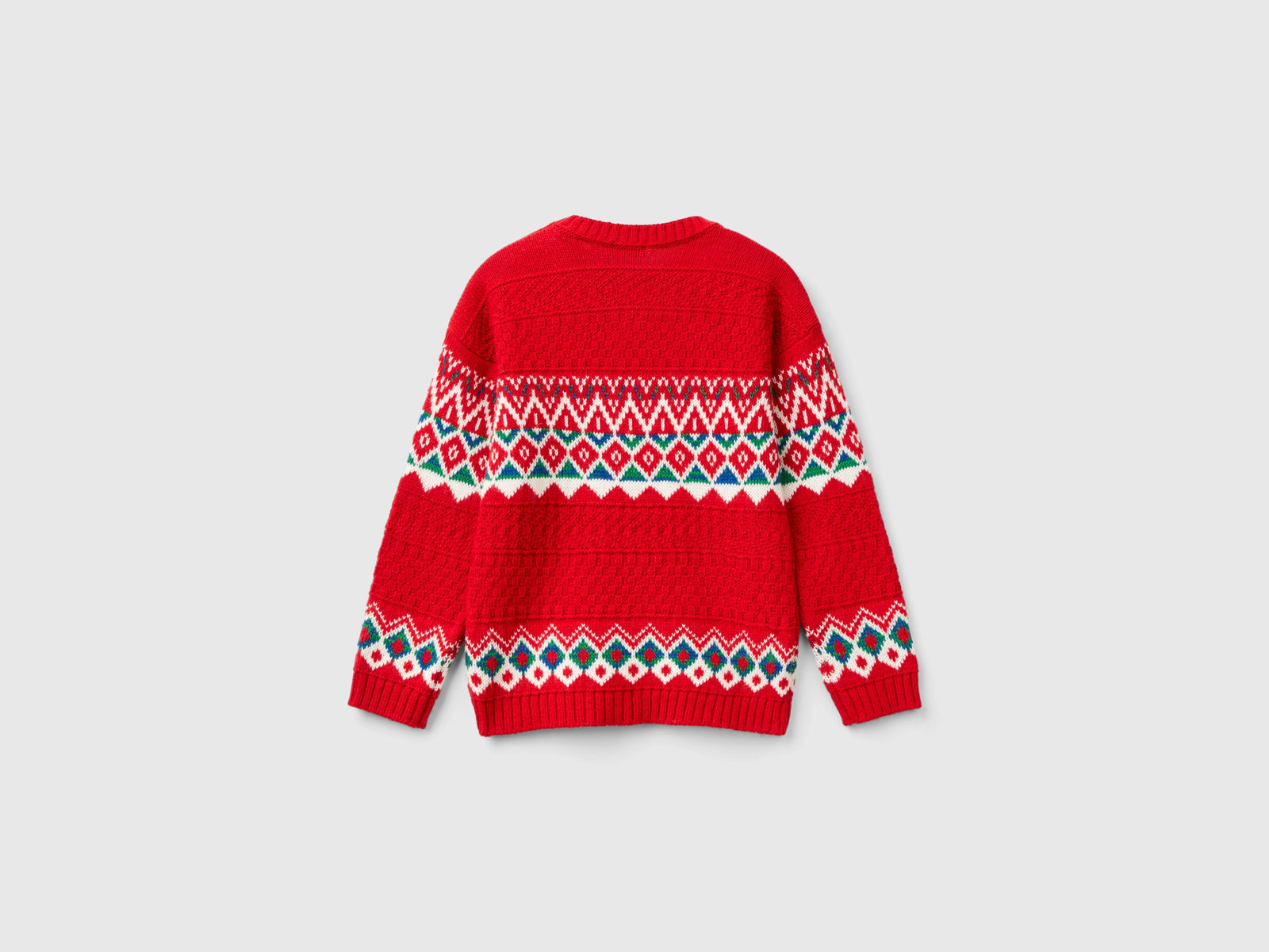 Maglia jacquard in misto lana da bimbo rosso 2 | Benetton Outlet