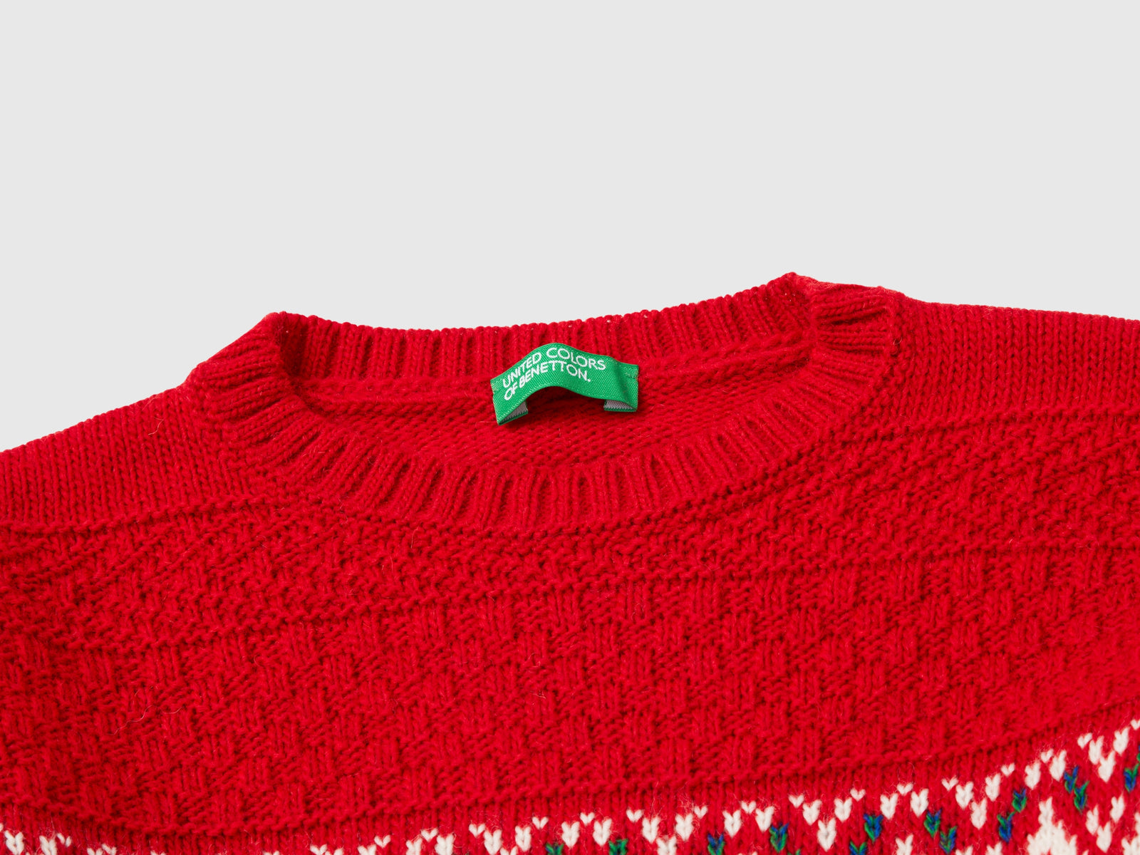 Maglia jacquard in misto lana da bimbo rosso 3 | Benetton Outlet