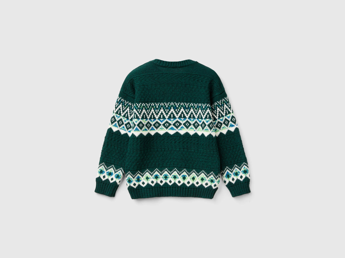 Maglia jacquard in misto lana