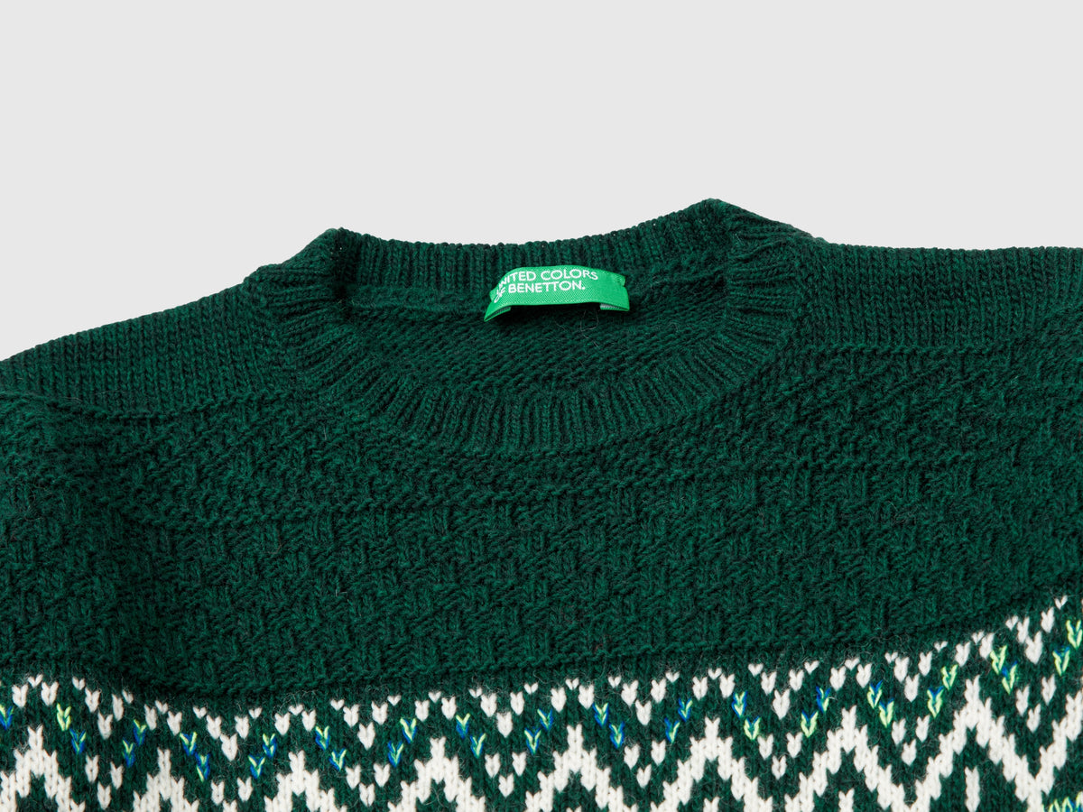 Maglia jacquard in misto lana
