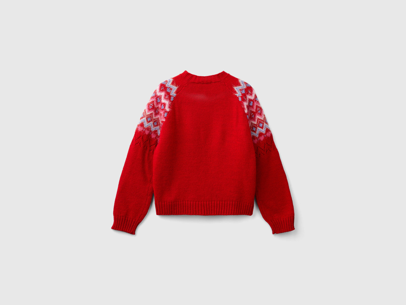 Maglione jacquard da bambina rosso 2 | Benetton Outlet