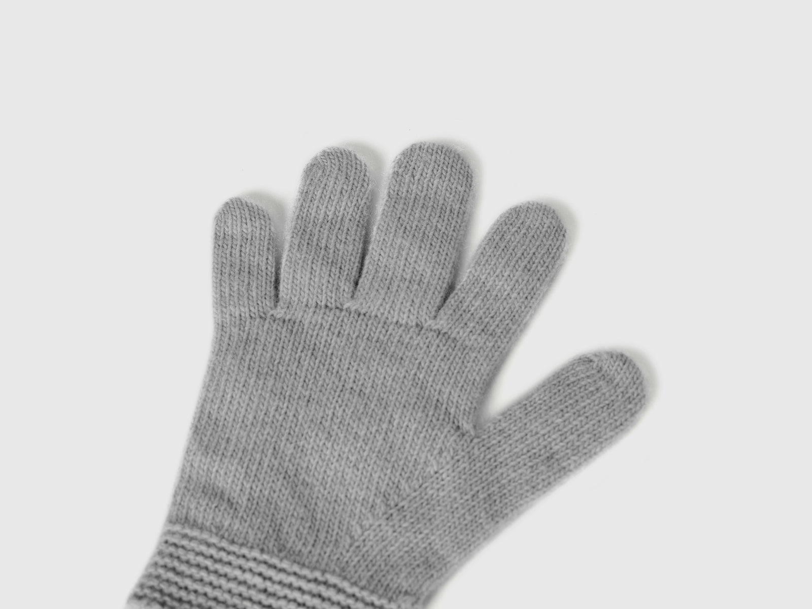 Guanti in misto lana stretch da bimbo grigio chiaro 2 | Benetton Outlet