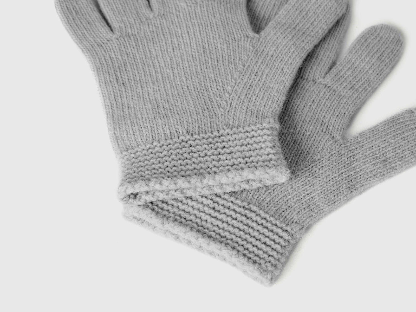 Guanti in misto lana stretch da bimbo grigio chiaro 3 | Benetton Outlet