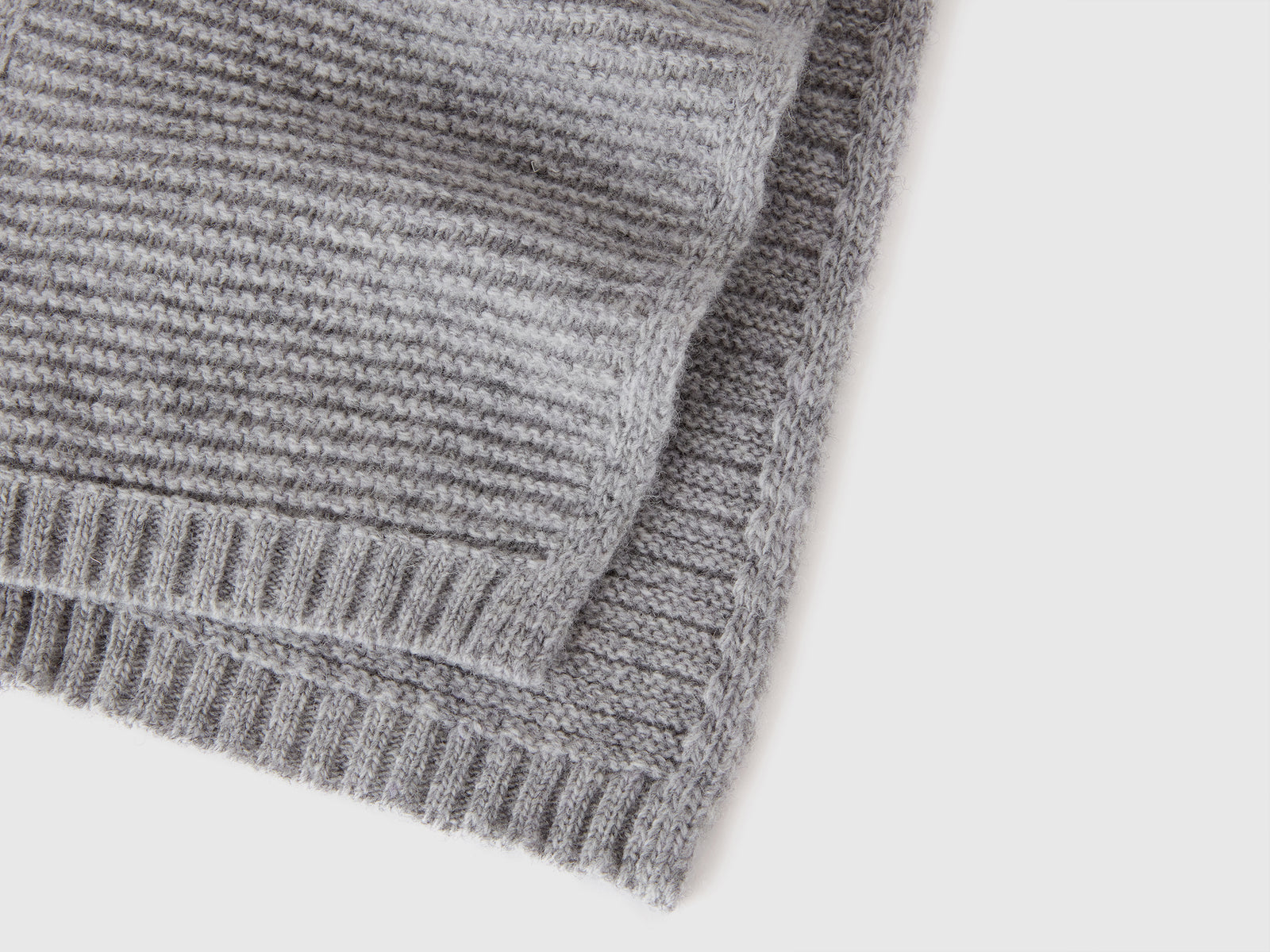 Stretch wool blend scarf da bimbo grigio chiaro 3 | Benetton Outlet
