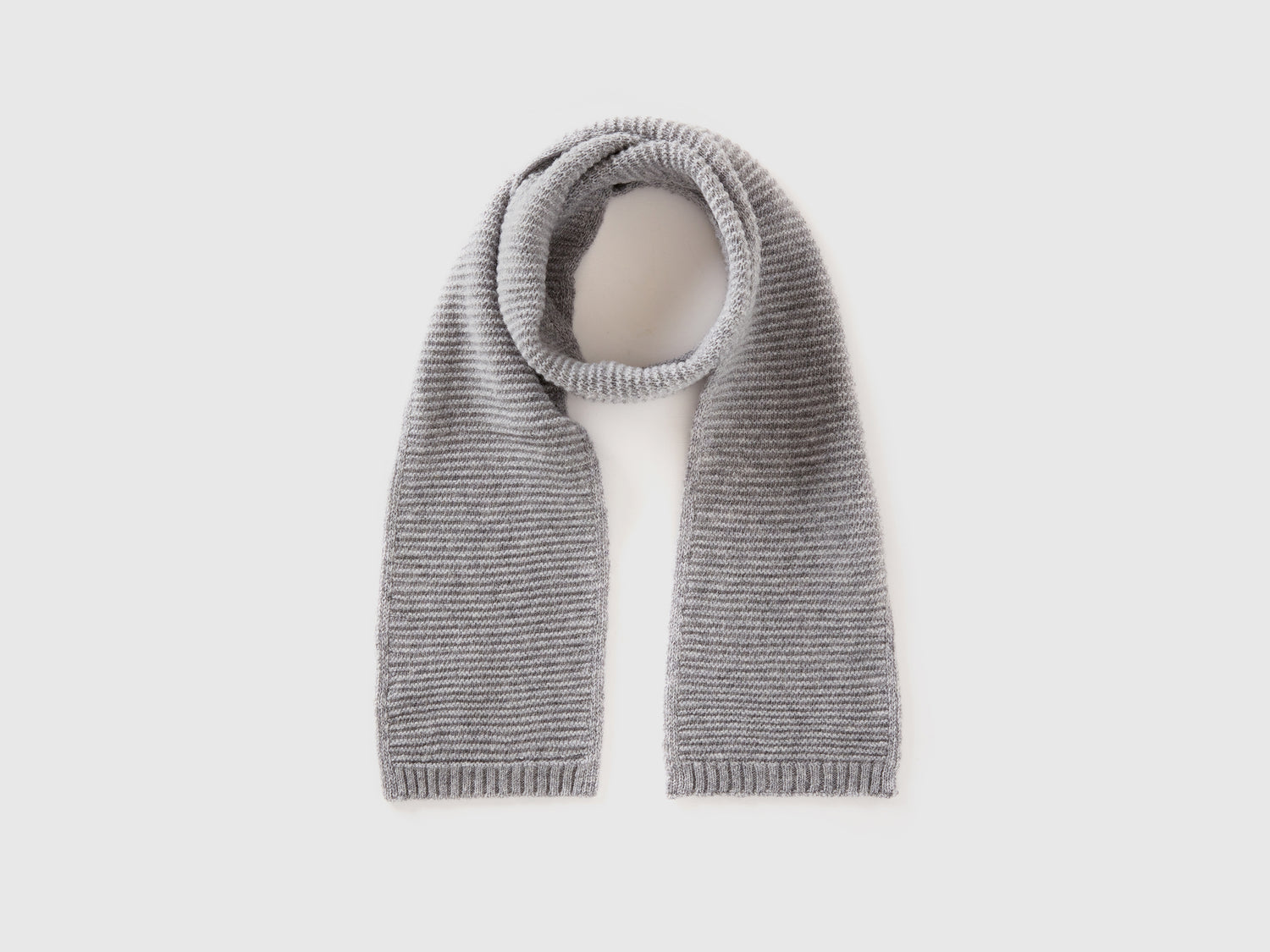 Sciarpa lavorata in misto lana stretch da bimbo grigio chiaro | Benetton Outlet
