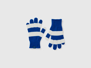 Striped knitted gloves