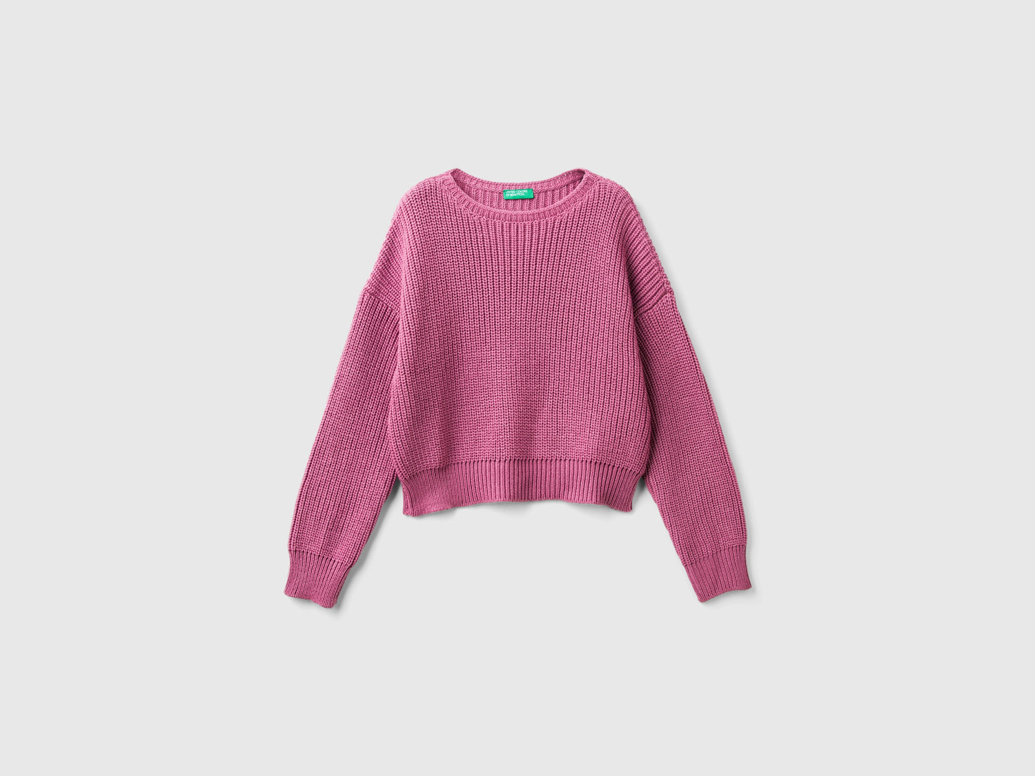 Maglia boxy fit da bambina malva scuro | Benetton Outlet