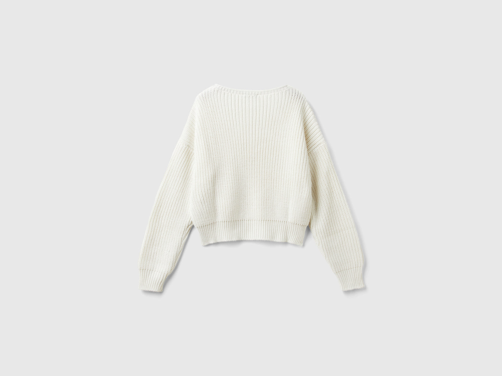 Maglia boxy fit da bambina bianco panna 2 | Benetton Outlet