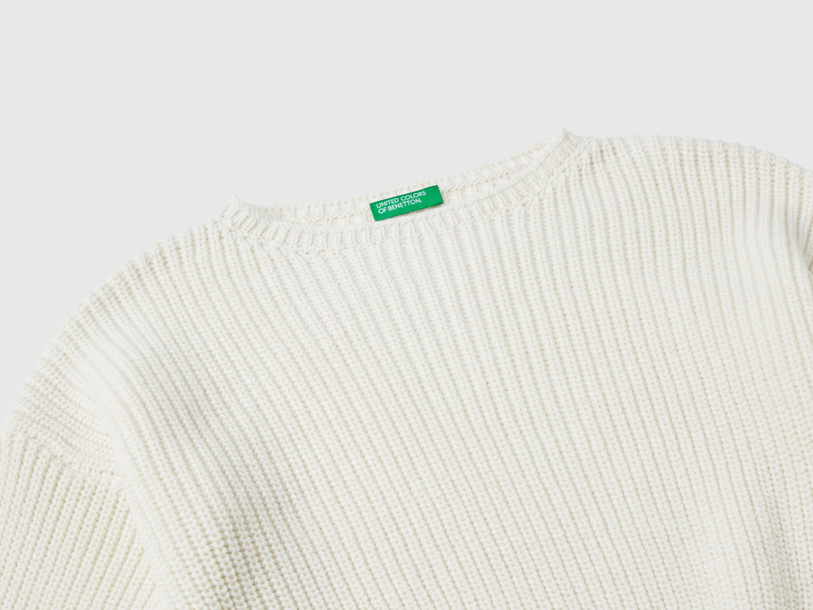 Maglia boxy fit da bambina bianco panna 3 | Benetton Outlet