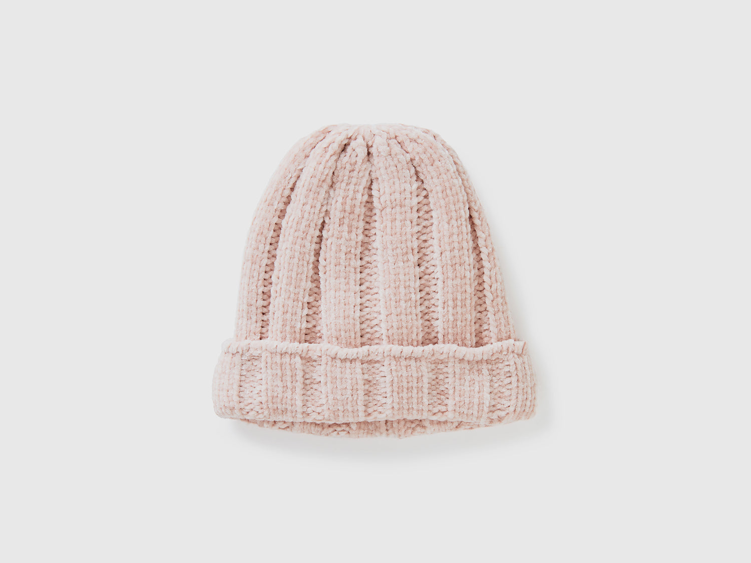 Berretto in ciniglia da bimbo rosa tenue | Benetton Outlet