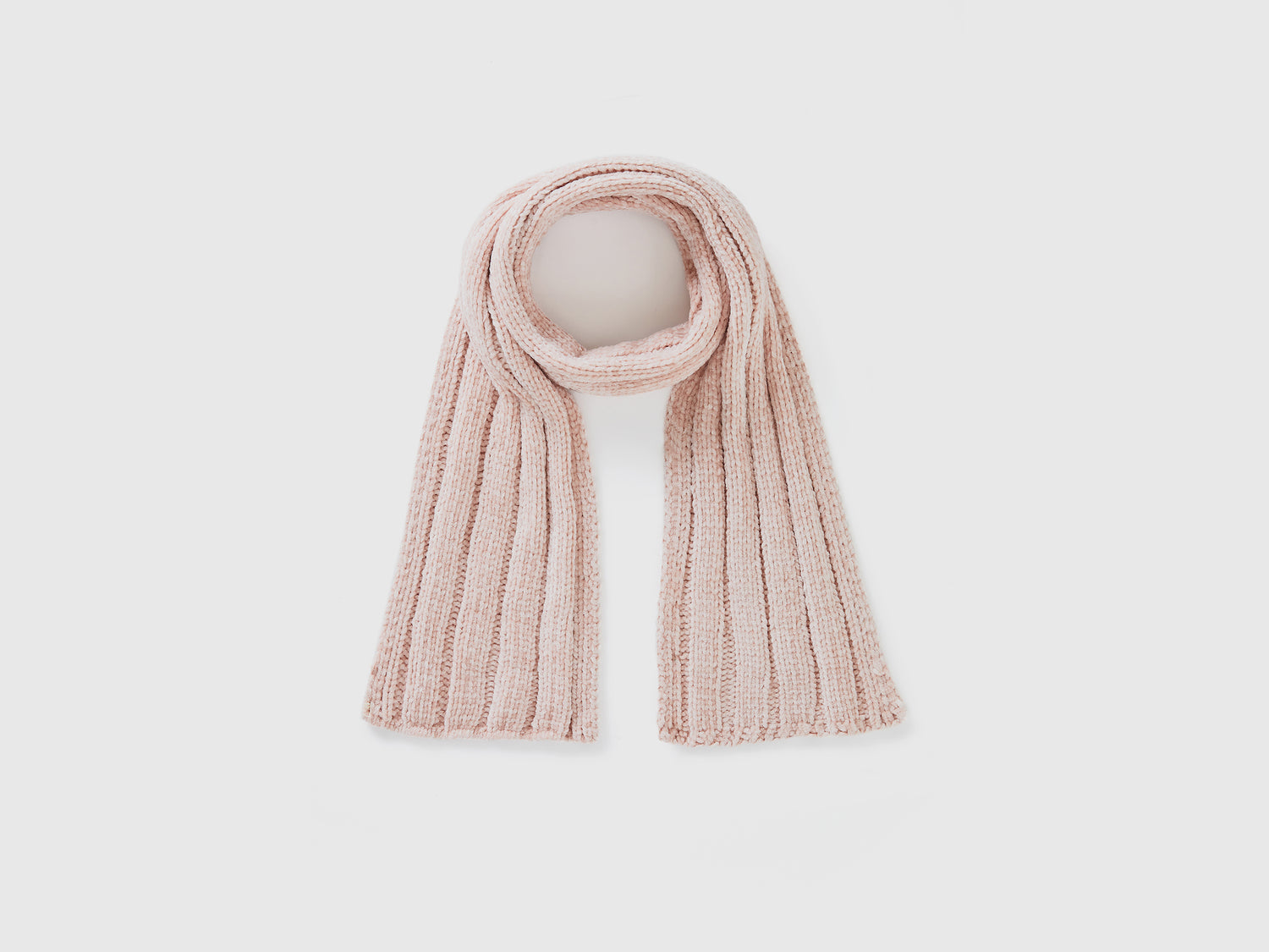 Sciarpa in ciniglia da bimbo rosa tenue | Benetton Outlet
