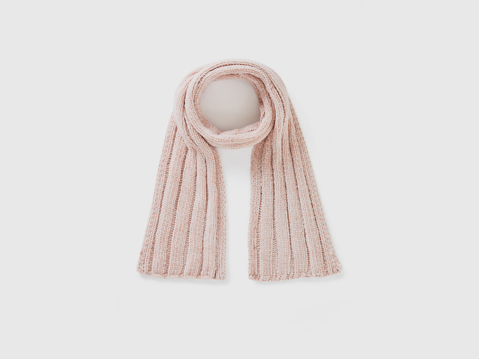 Sciarpa in ciniglia da bimbo rosa tenue | Benetton Outlet