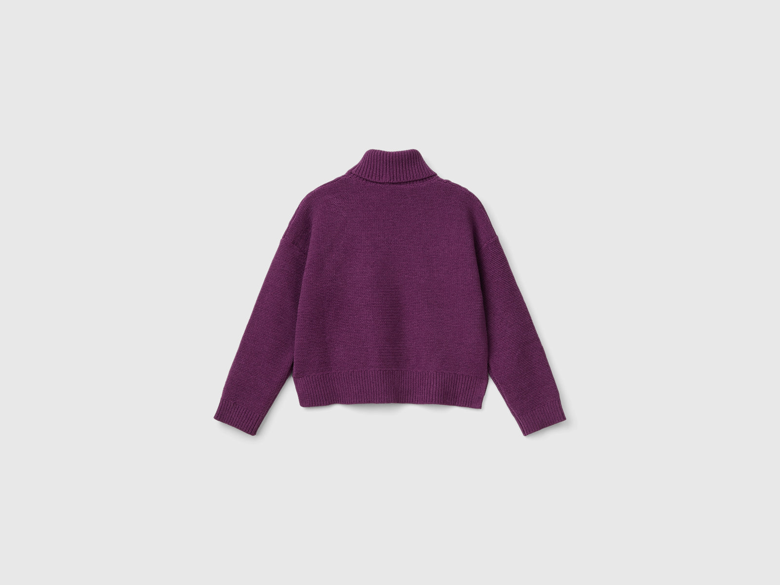 Maglia dolcevita a losanghe da bambina malva 2 | Benetton Outlet