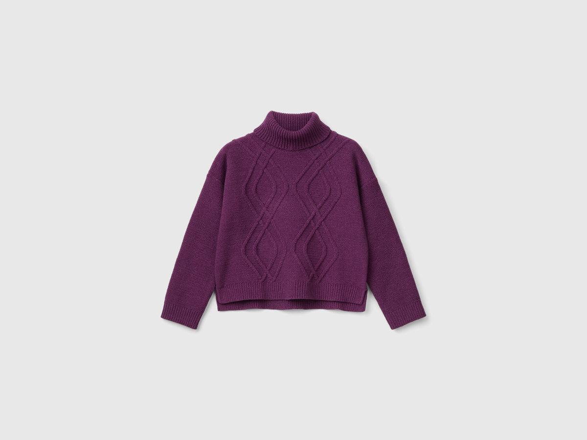 Maglia dolcevita a losanghe