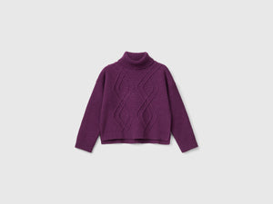 Maglia dolcevita a losanghe