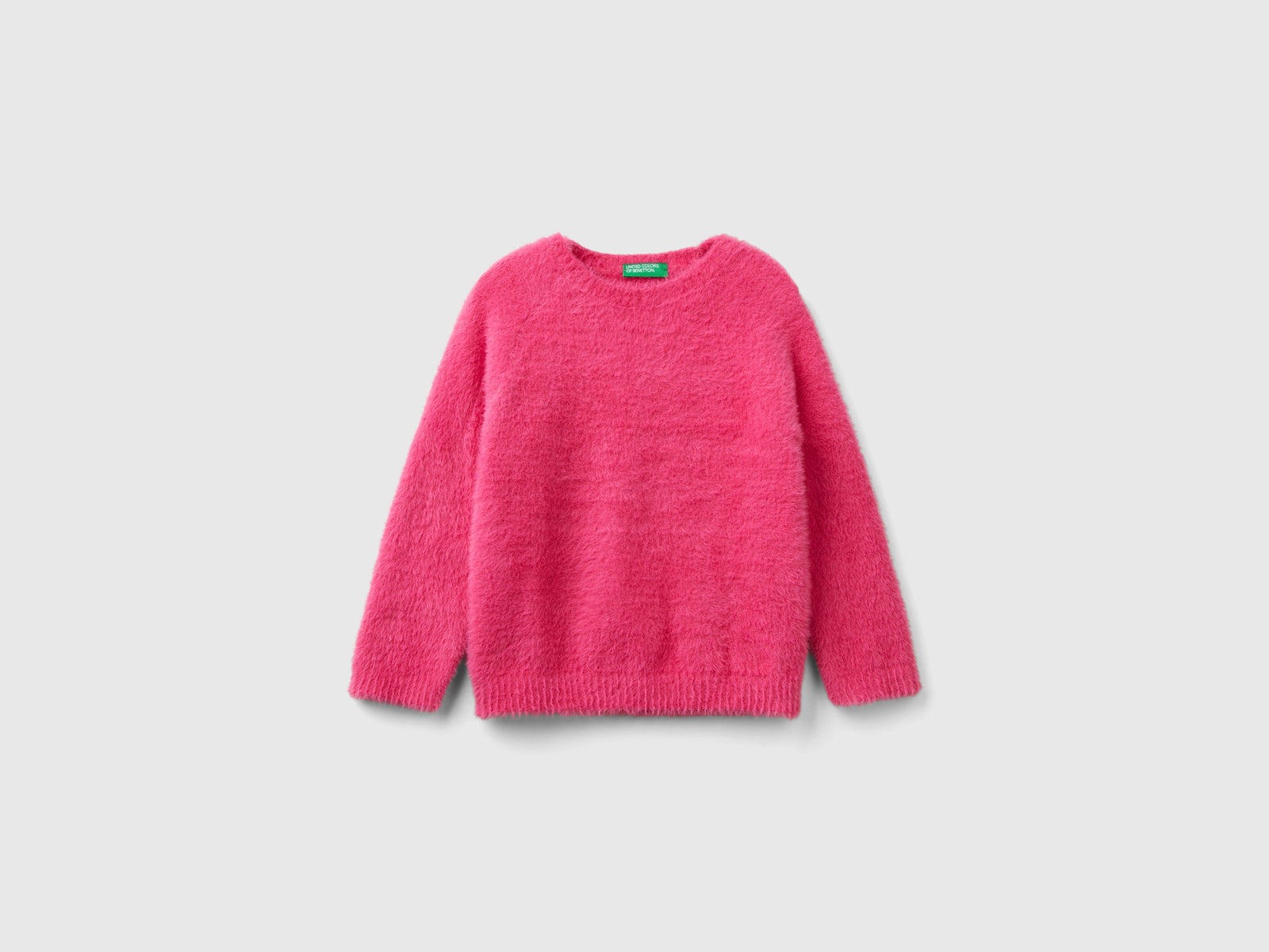 Maglioncino in filato peloso da bimba rosa | Benetton Outlet
