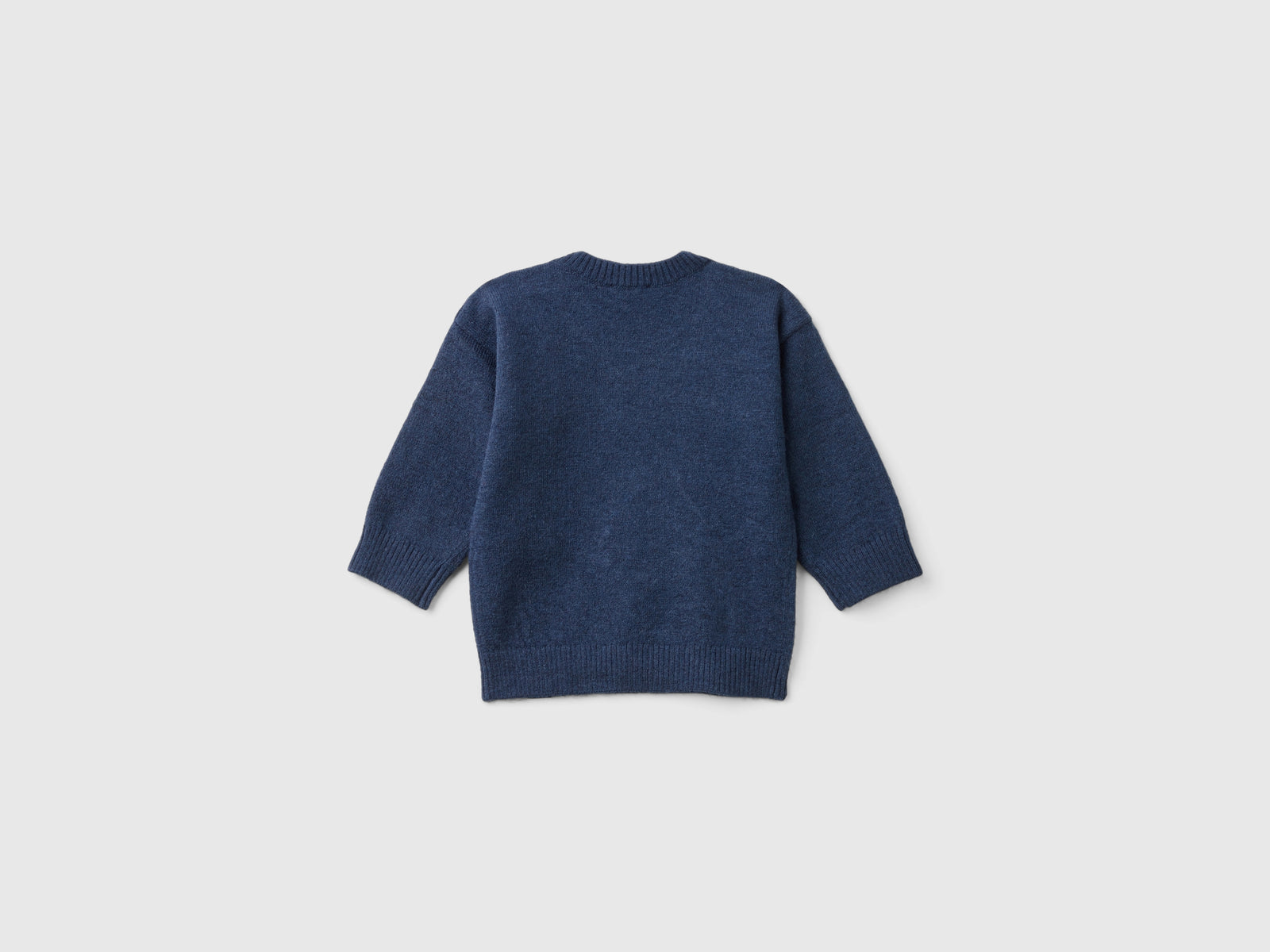 Sweater with cat embroidery da neonato blu scuro 2 | Benetton Outlet