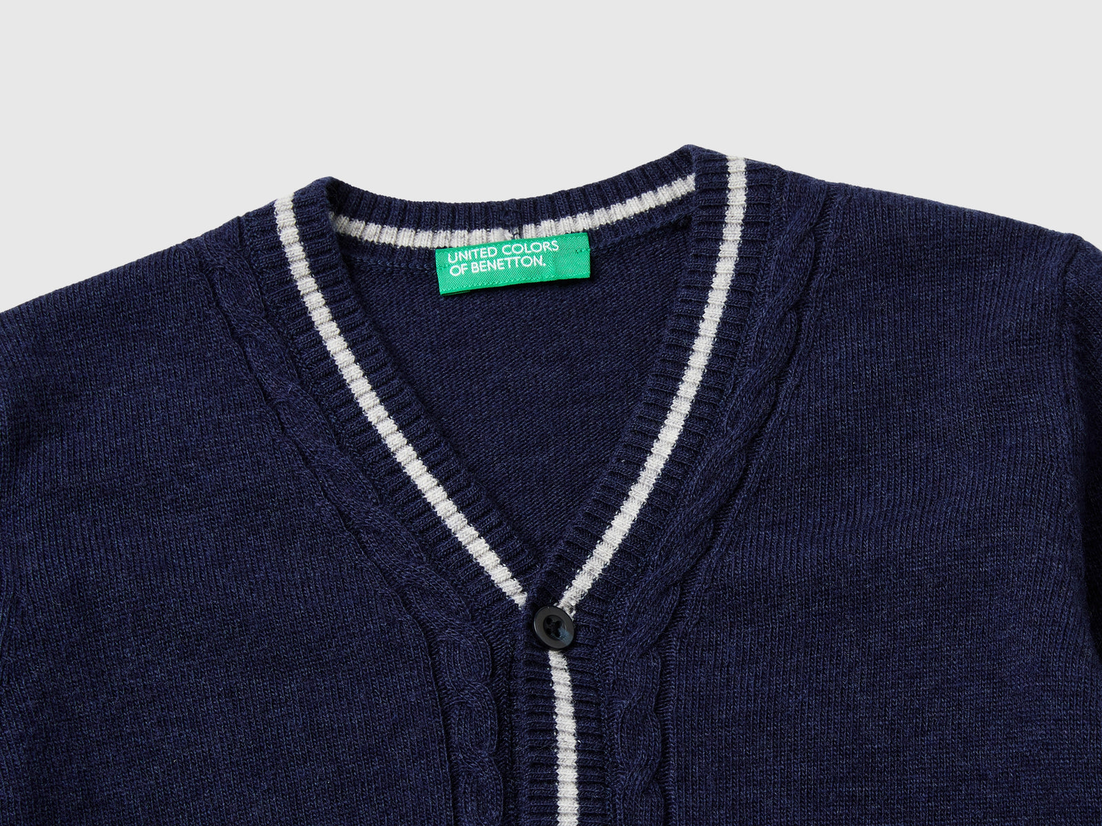 Cardigan con scollo a V da bimbo blu scuro 3 | Benetton Outlet