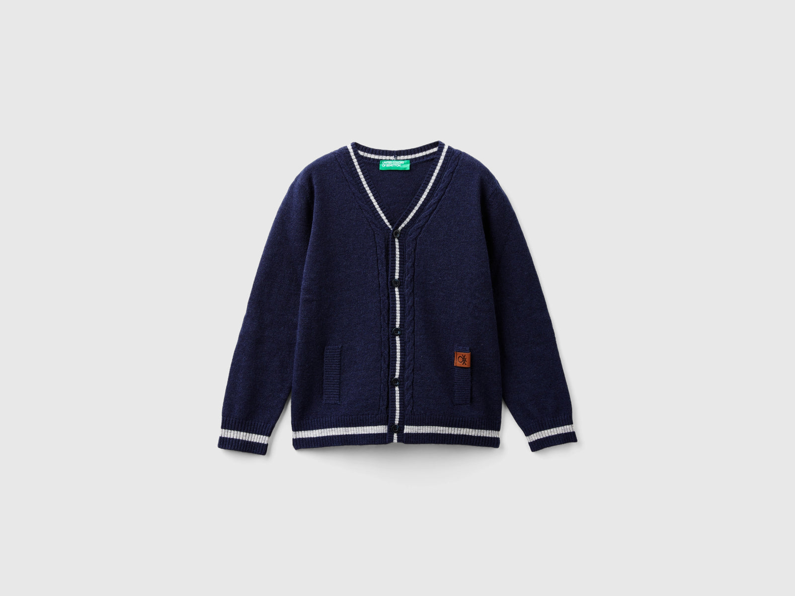 Cardigan con scollo a V da bimbo blu scuro | Benetton Outlet