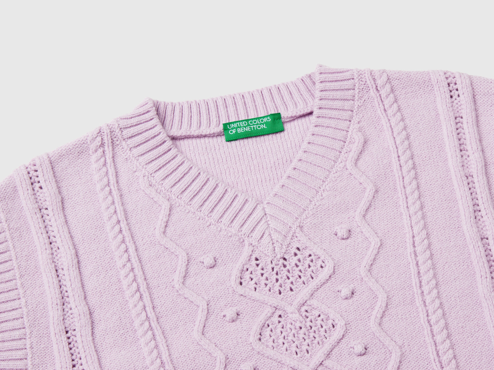 Gilet lavorato da bambina lilla 3 | Benetton Outlet