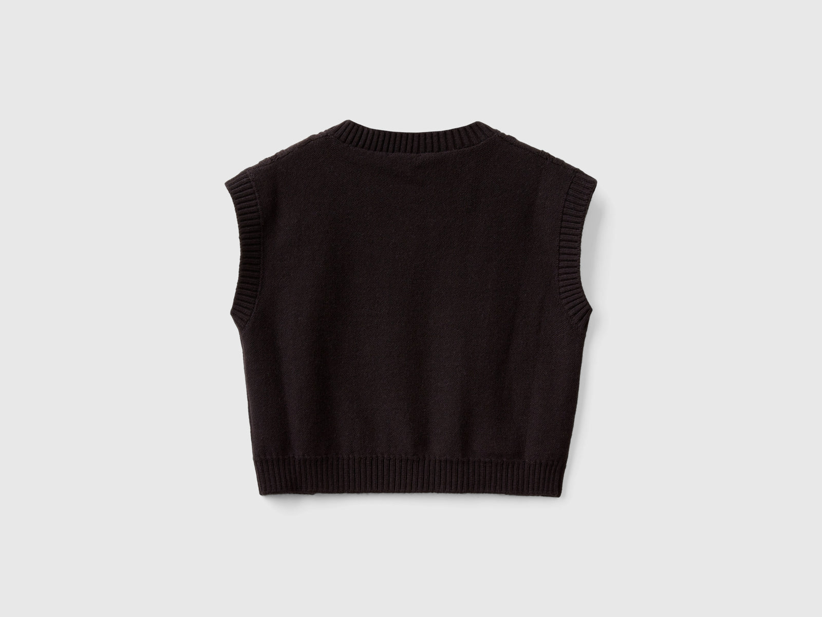 Gilet lavorato da bambina nero 2 | Benetton Outlet