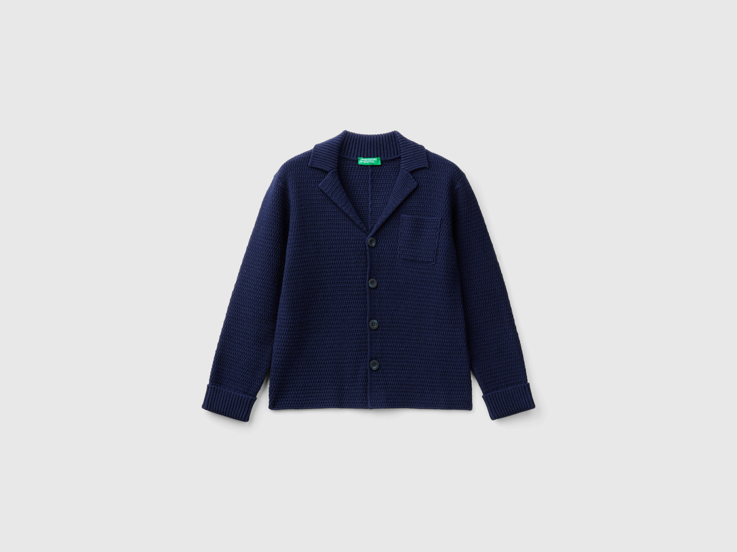Blazer in misto cotone da bambino blu scuro | Benetton Outlet