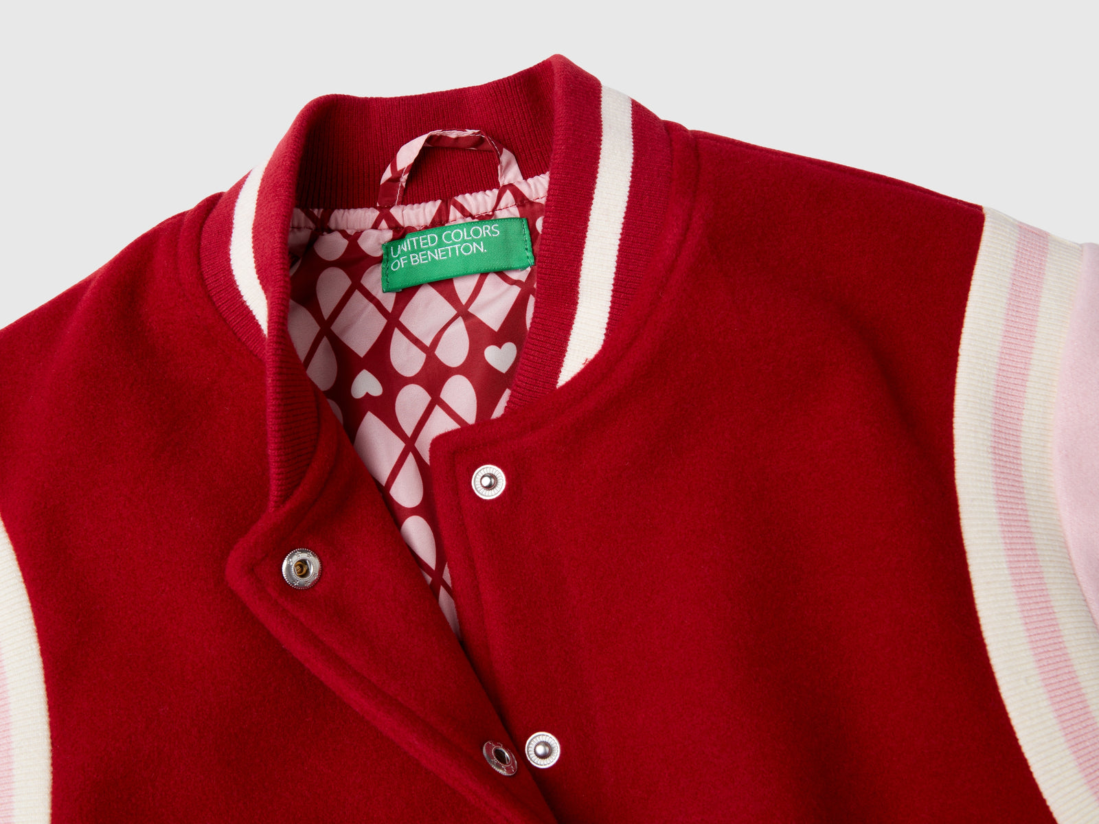 Chaqueta bomber con bloques de color en mezcla de lana da bambina multi-color 3 | Benetton Outlet