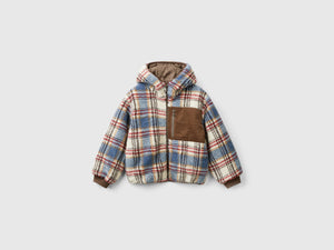 Chaqueta de osito de peluche a cuadros