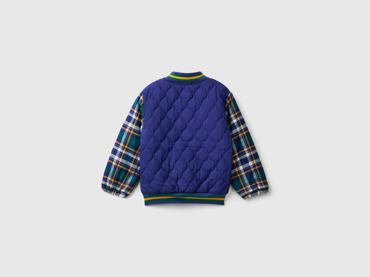 Bomber con manica tartan