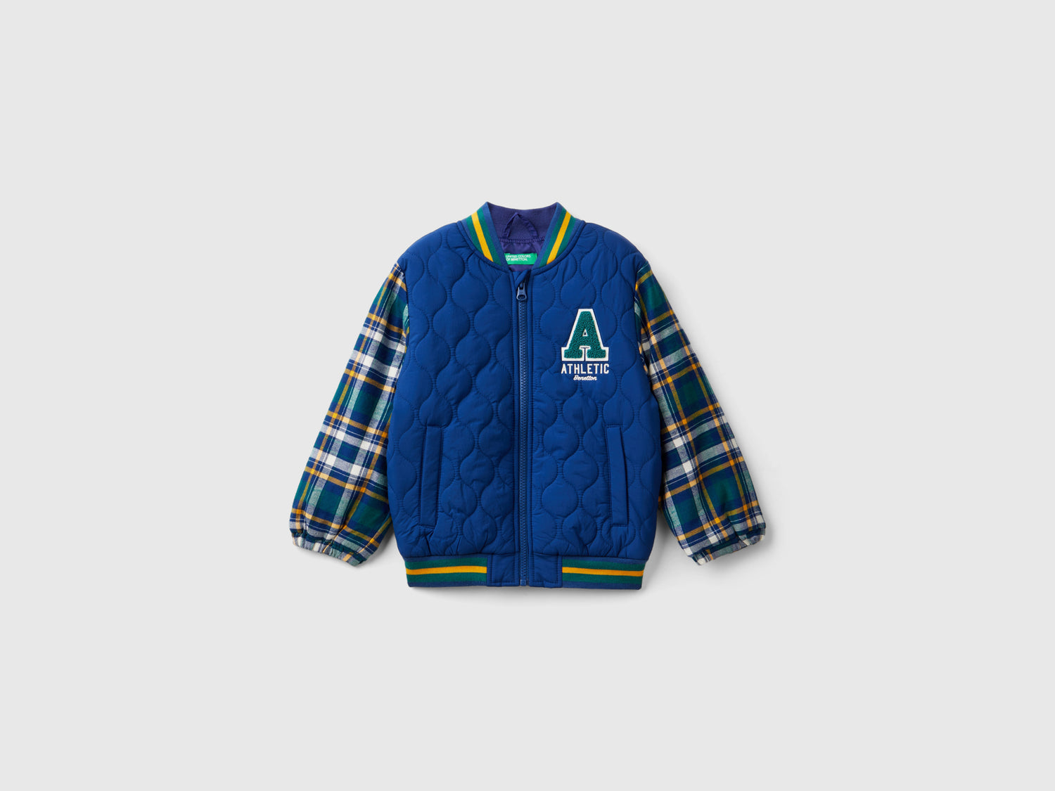 Bomber con manica tartan da bimbo multi-color | Benetton Outlet