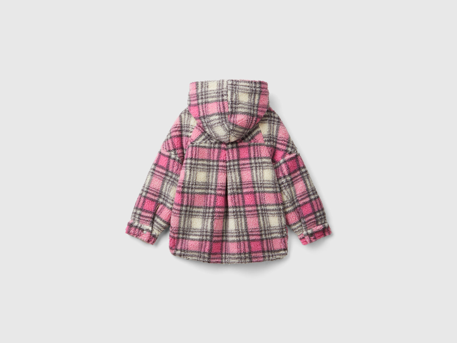Giubbotto effetto orsetto a quadri da bambina multi-color 2 | Benetton Outlet