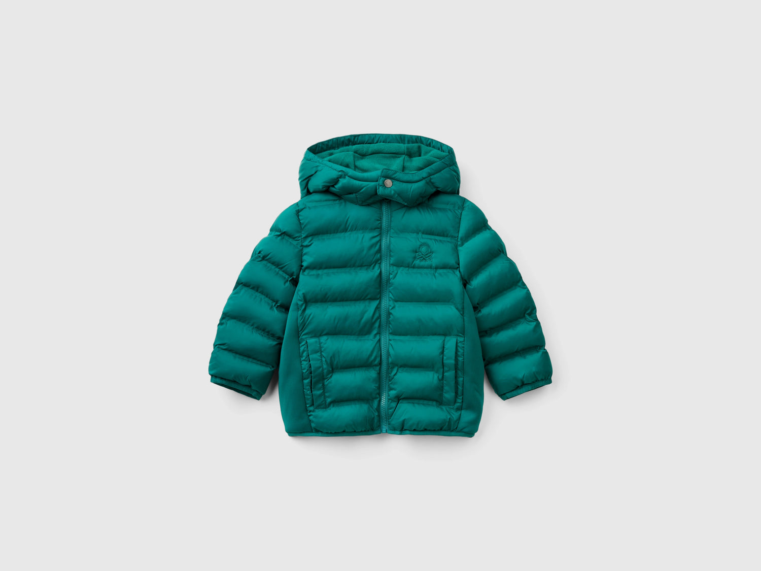 Giubbotto con dettagli in neoprene da bimbo verde scuro | Benetton Outlet
