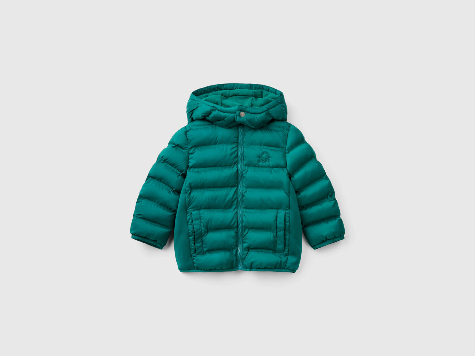 Giubbotto con dettagli in neoprene da bimbo verde scuro | Benetton Outlet