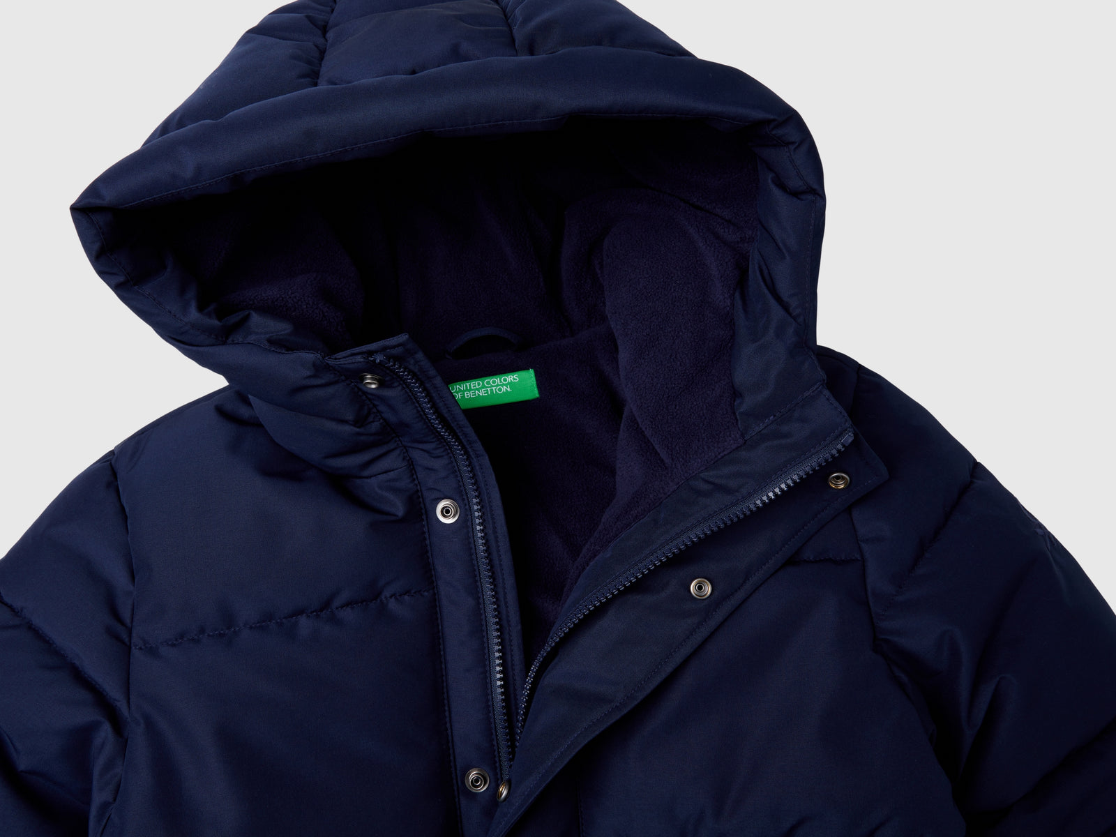 Piumino foderato in pile da bambino blu scuro 3 | Benetton Outlet