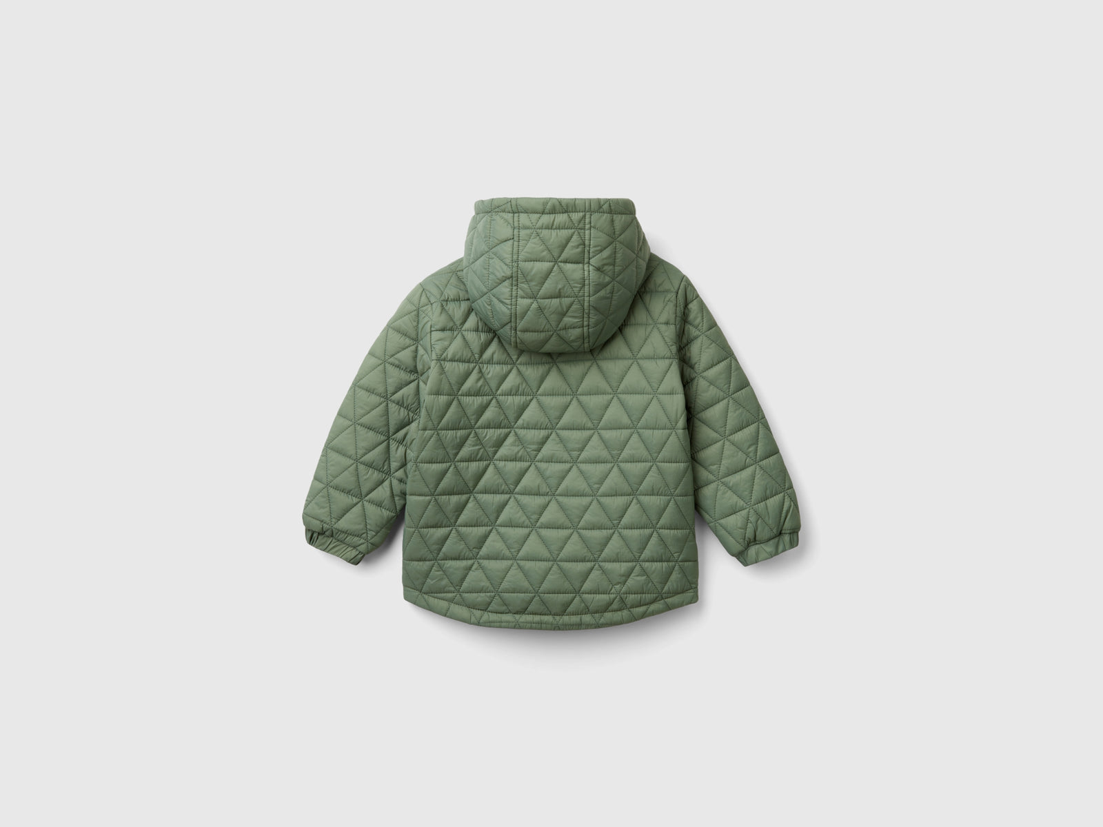 Giubbino trapuntato con cappuccio da bimbo verde chiaro 2 | Benetton Outlet