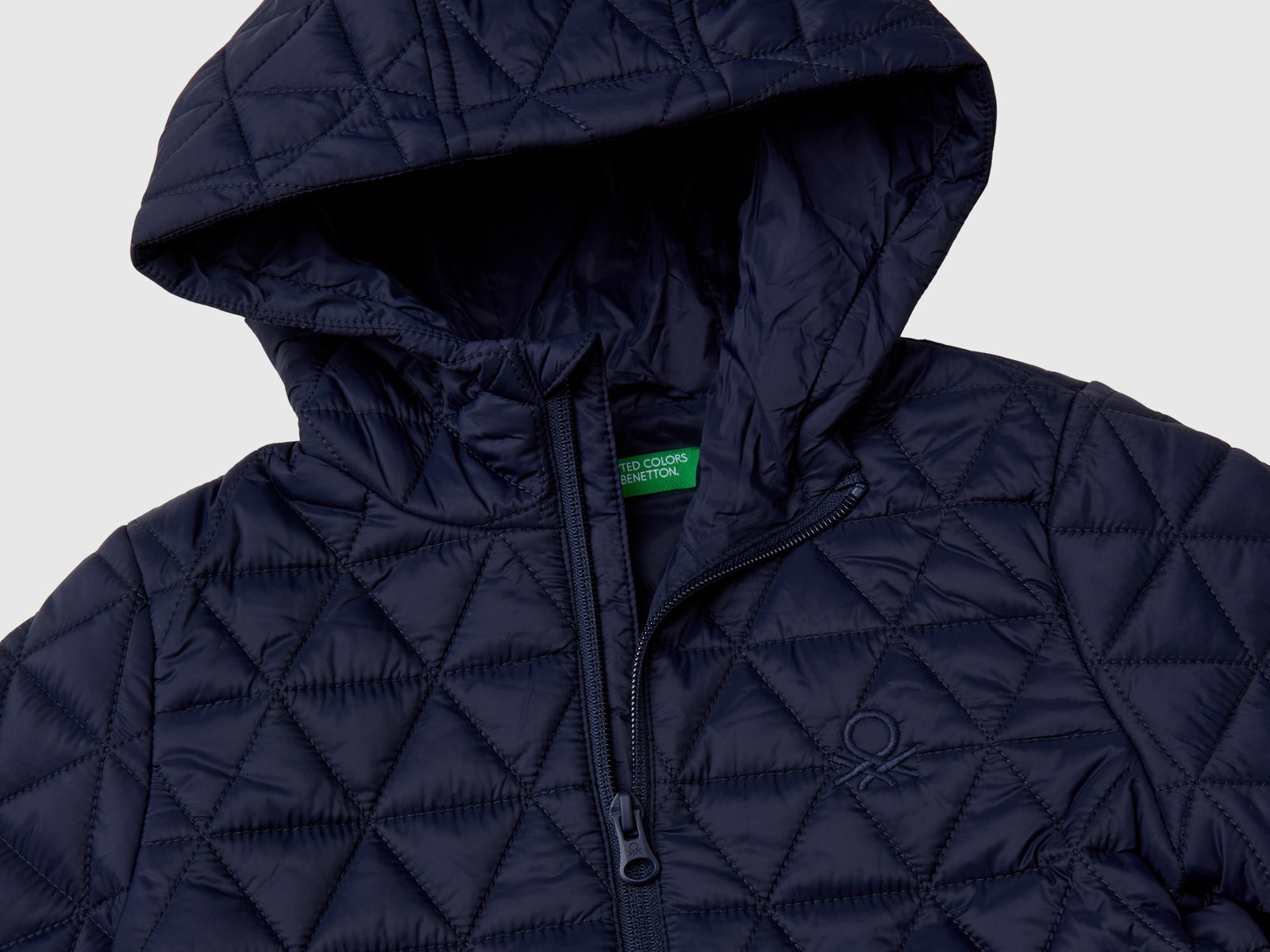 Giubbino trapuntato con cappuccio da bimbo blu scuro 3 | Benetton Outlet