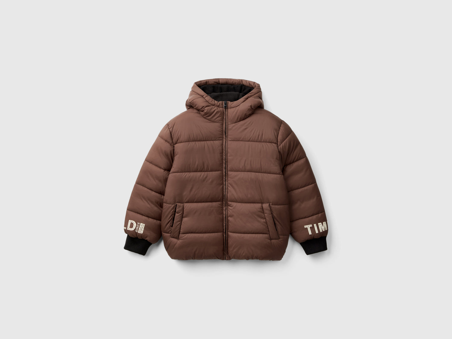 Chaqueta estampada con forro polar da bambino marrone | Benetton Outlet
