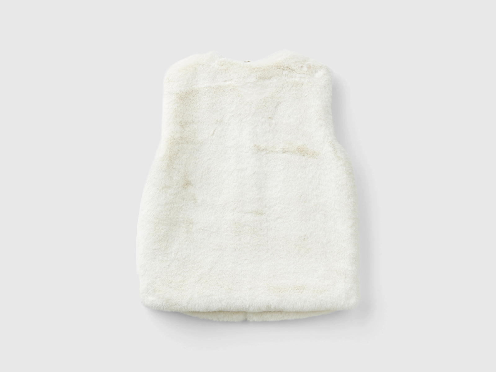 chaleco de piel sintética da bambina bianco panna 2 | Benetton Outlet