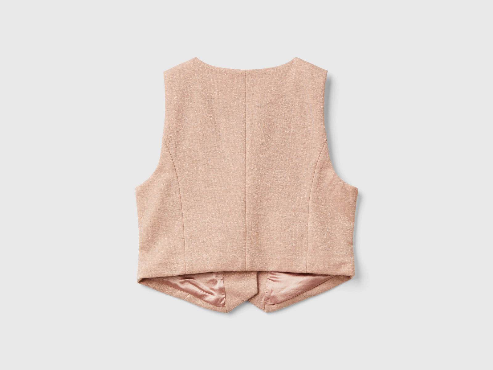 Gilet con fodera in raso da bambina rosa tenue 2 | Benetton Outlet