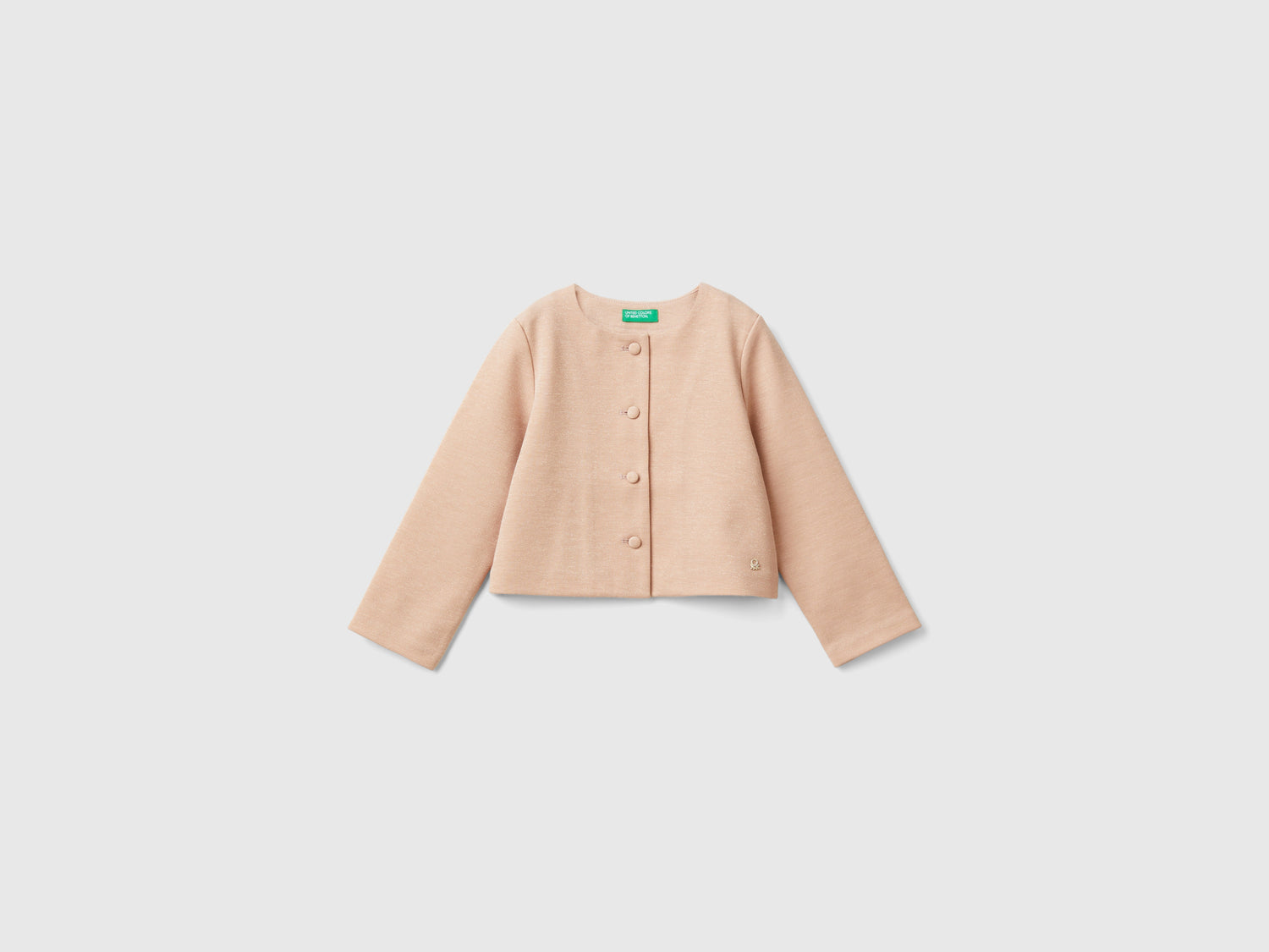 Chaqueta con lurex da bimba rosa tenue | Benetton Outlet
