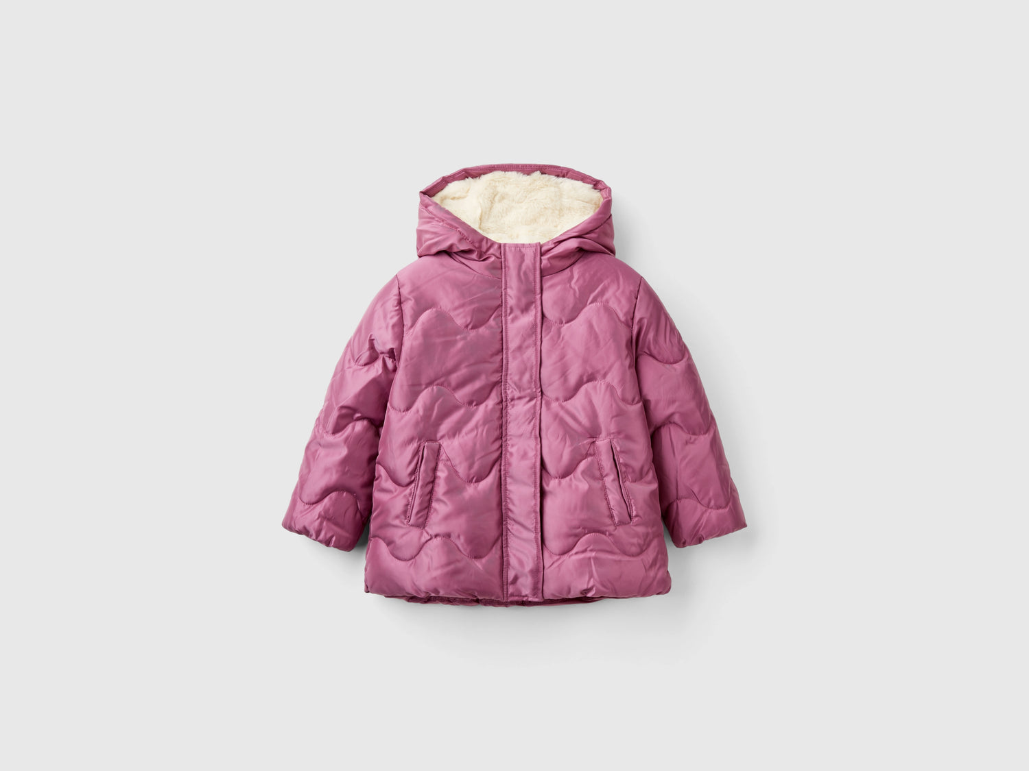 Chaqueta de nailon brillante da bimba malva scuro | Benetton Outlet