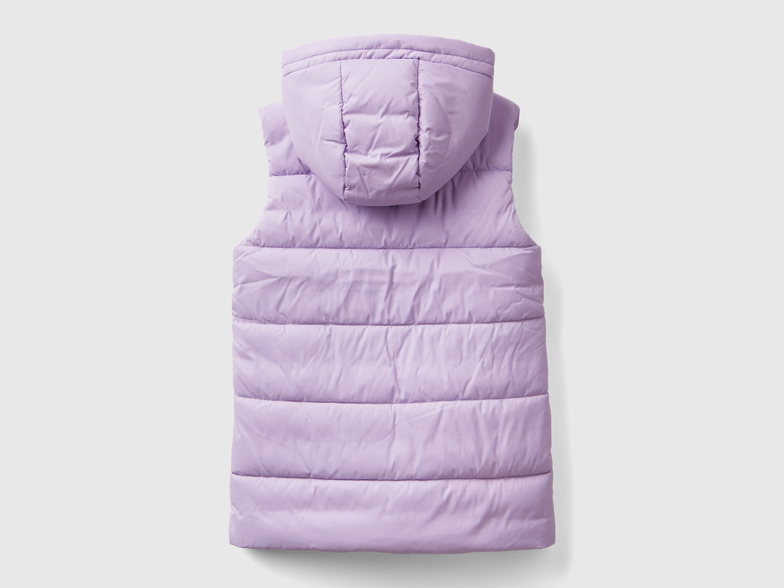Chaleco acolchado con capucha da bambina lilla 2 | Benetton Outlet