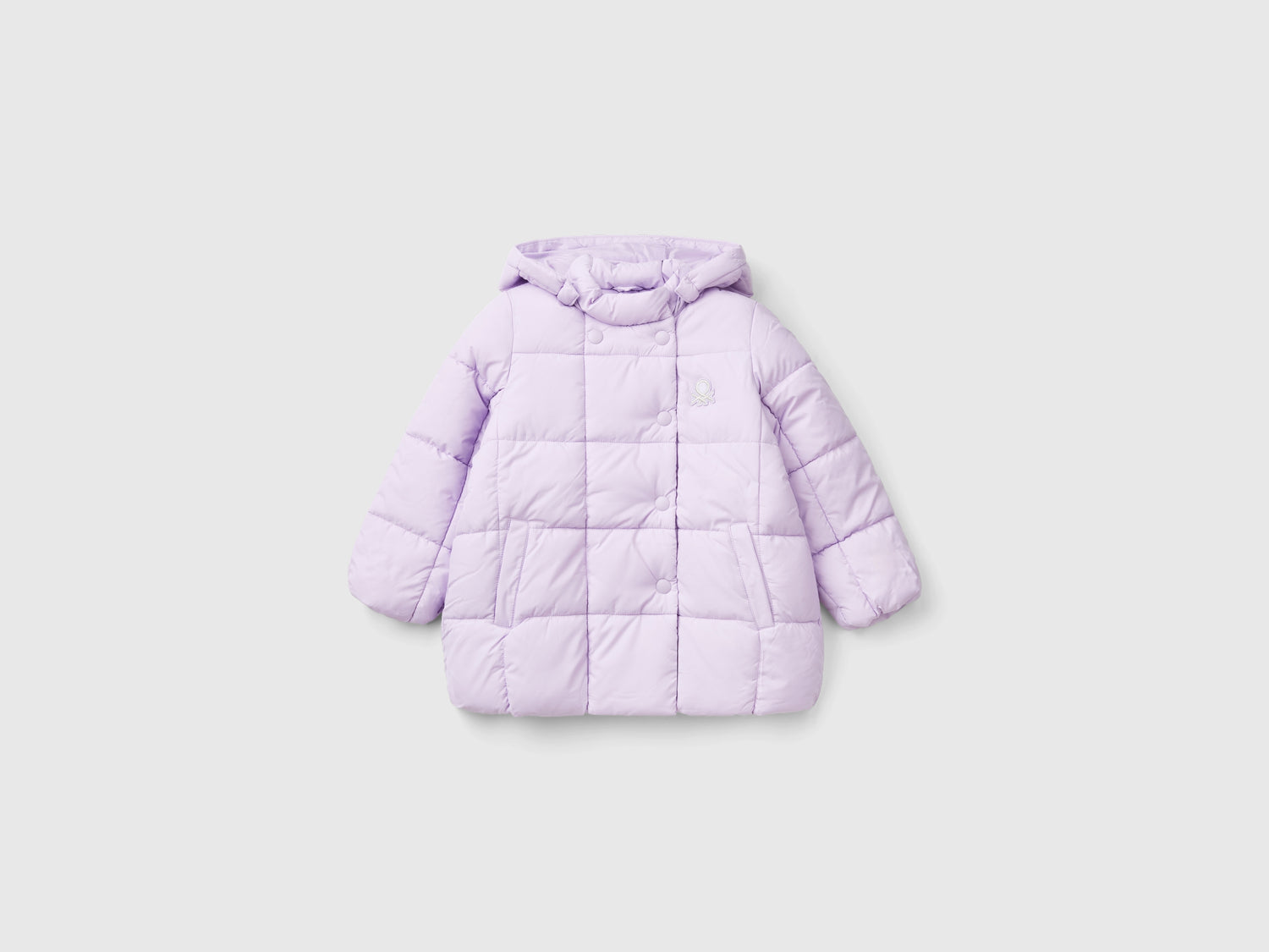 Giubbotto con cappuccio staccabile da bimba lilla | Benetton Outlet